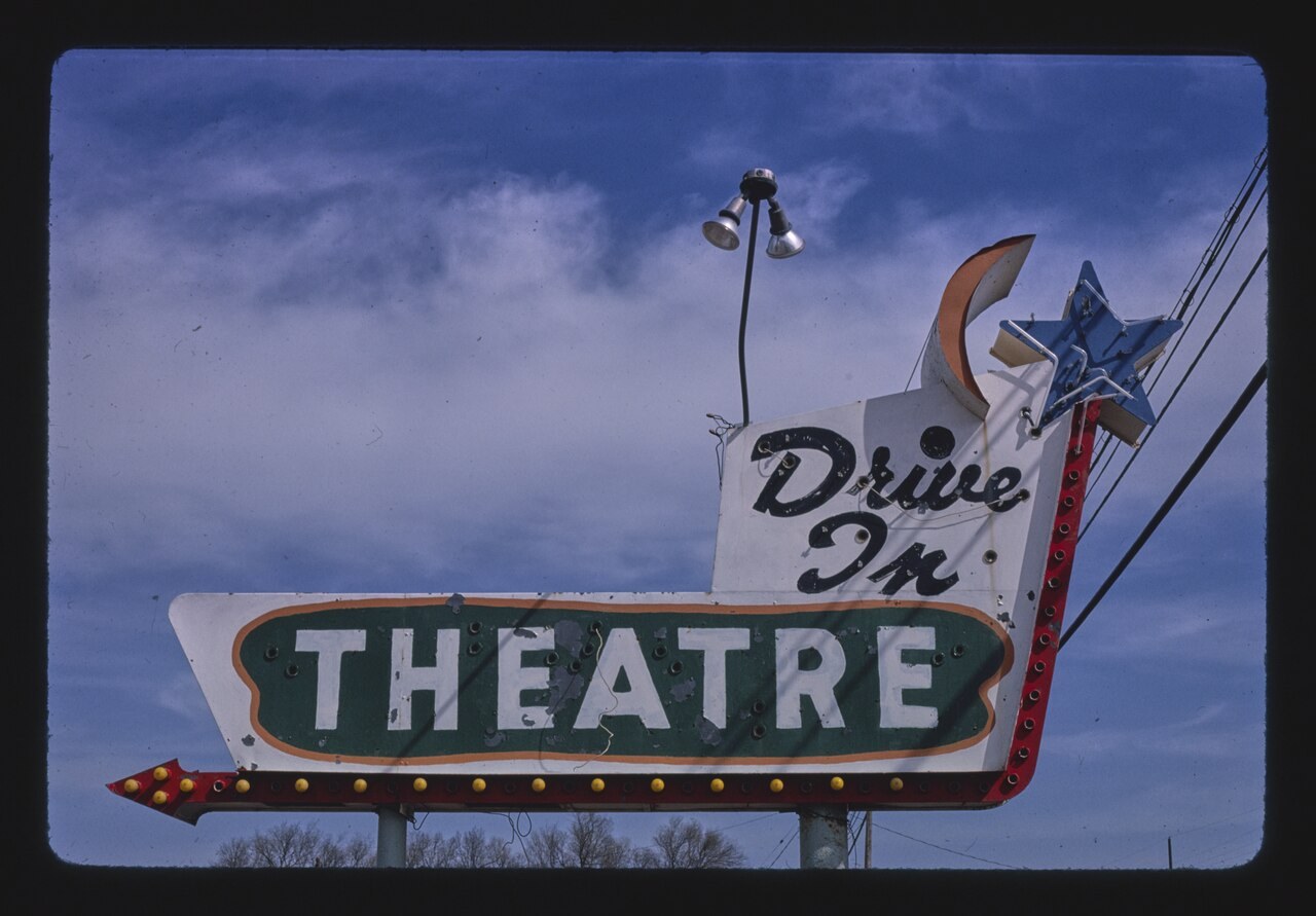 The Star-Lite Drive-In sign in Cheyenne, Wyoming, photographed by John Margolies in 1980.